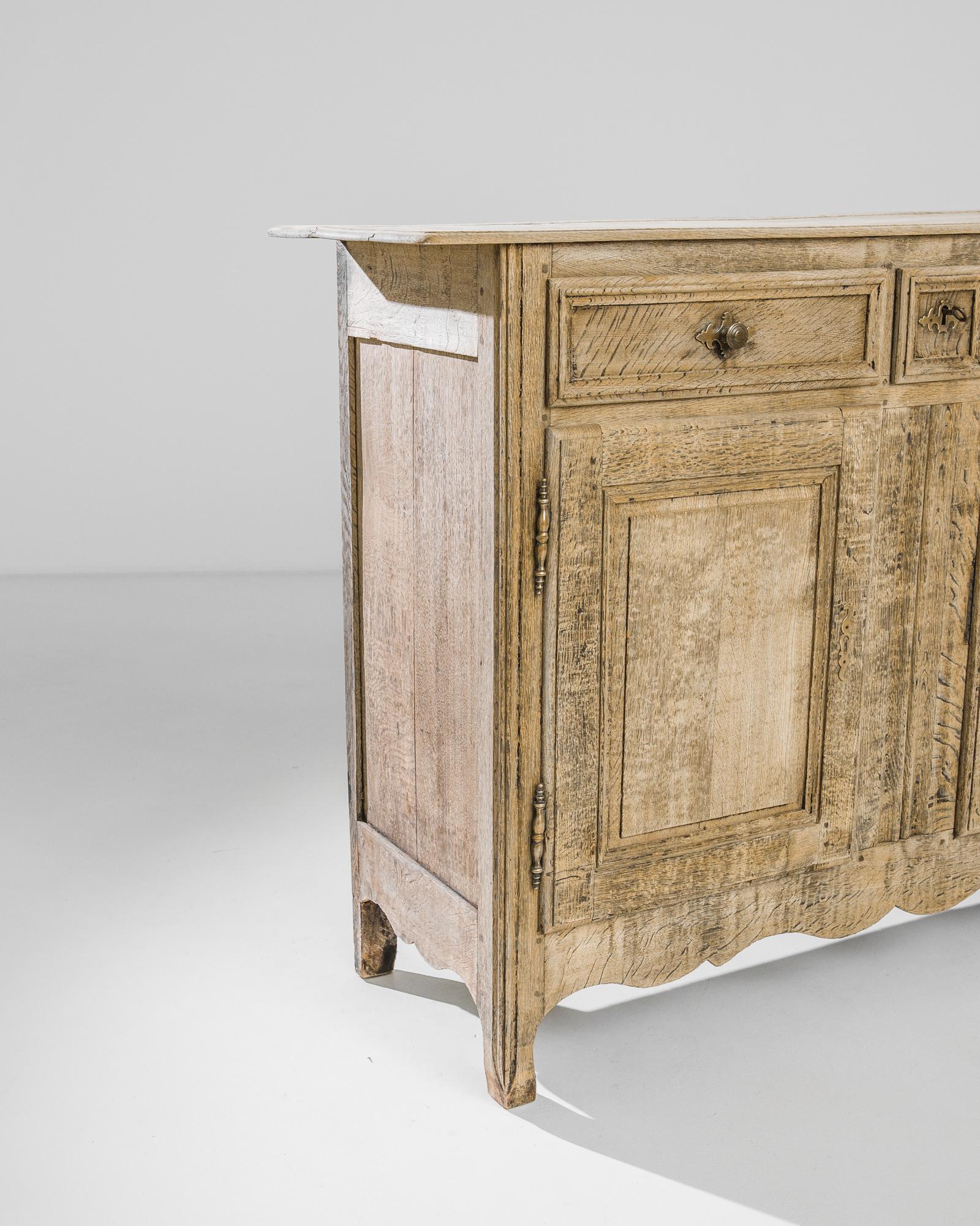 19th Century 1860s French Bleached Oak Buffet