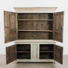 1860s French Bleached Oak Cabinet