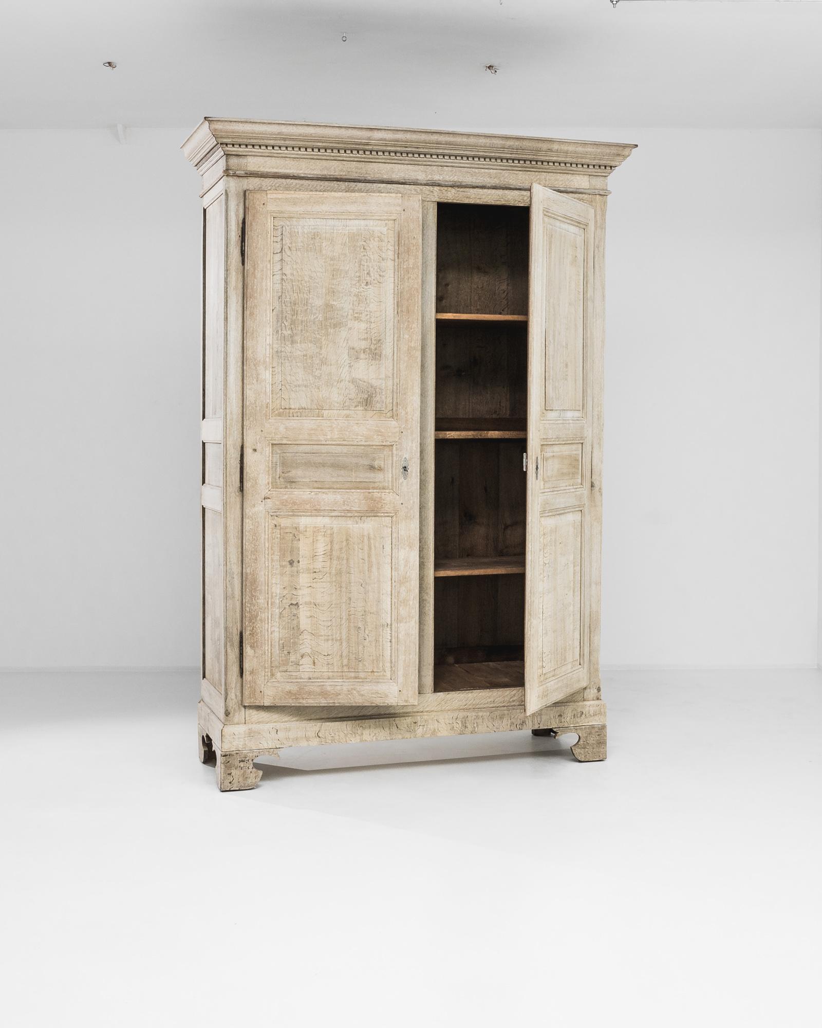 French Provincial 1860s French Bleached Oak Cabinet