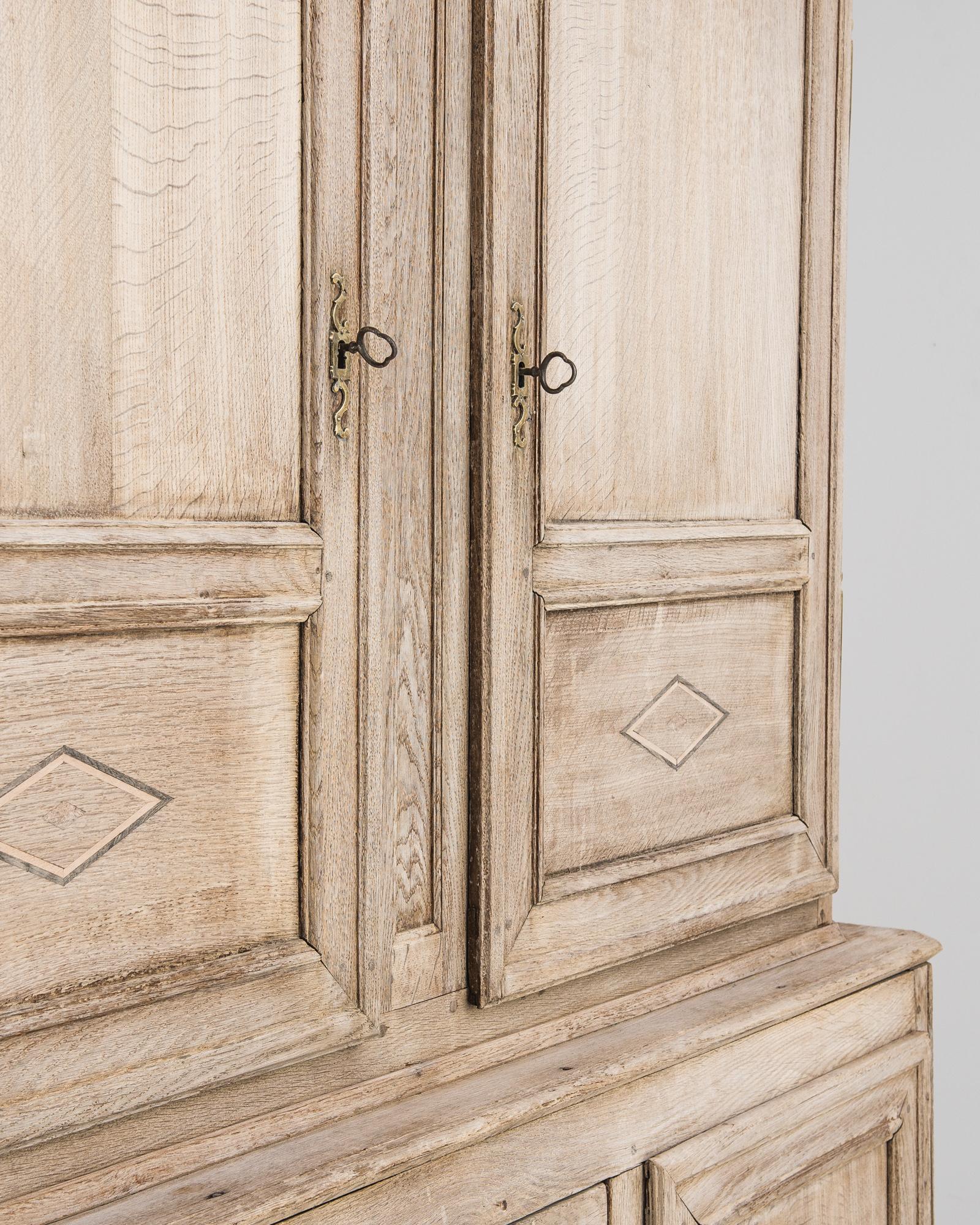 1860s French Bleached Oak Cabinet 1