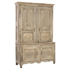 Antique 1860s French Bleached Oak Cabinet