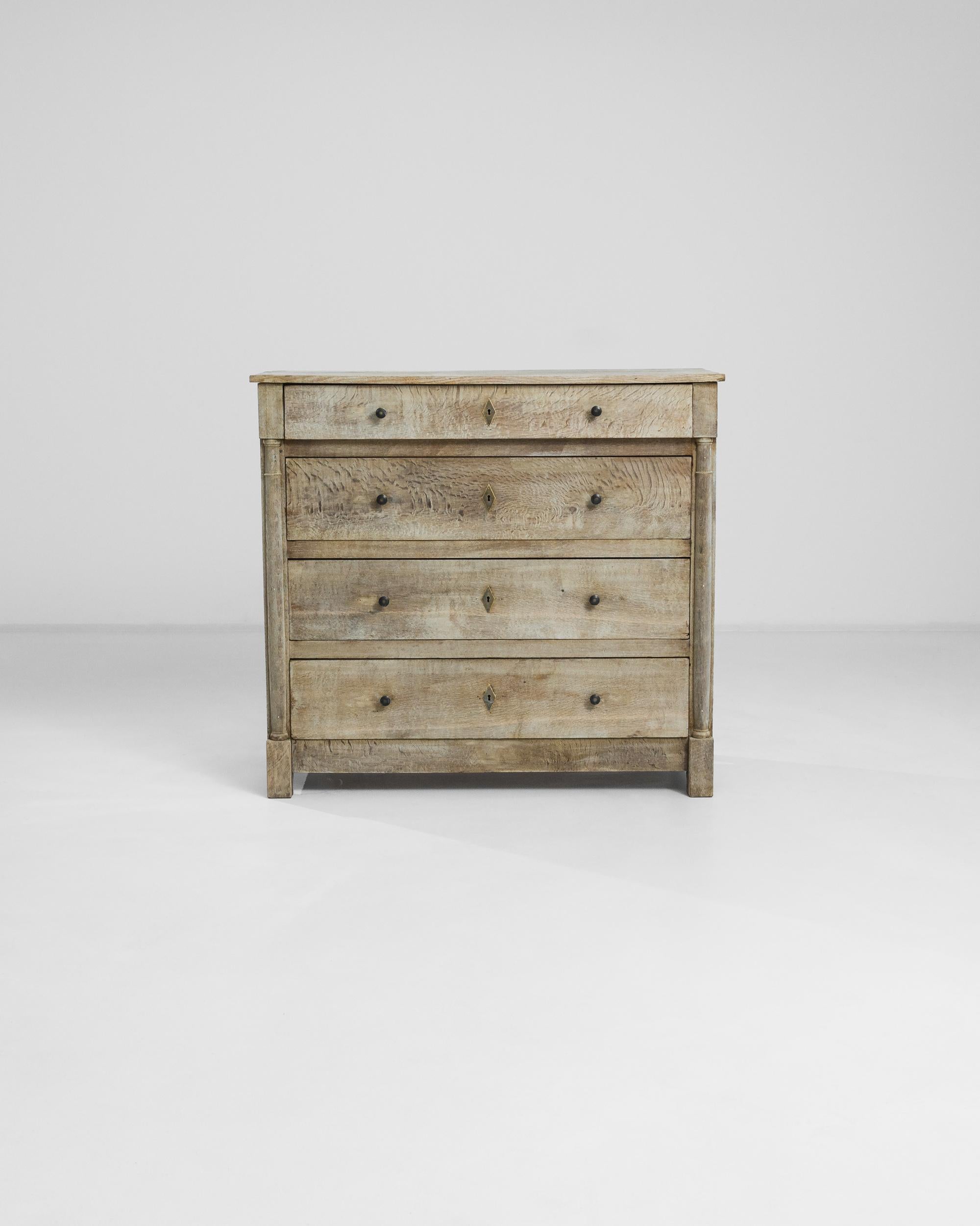 1860s French Bleached Oak Chest of Drawers 5
