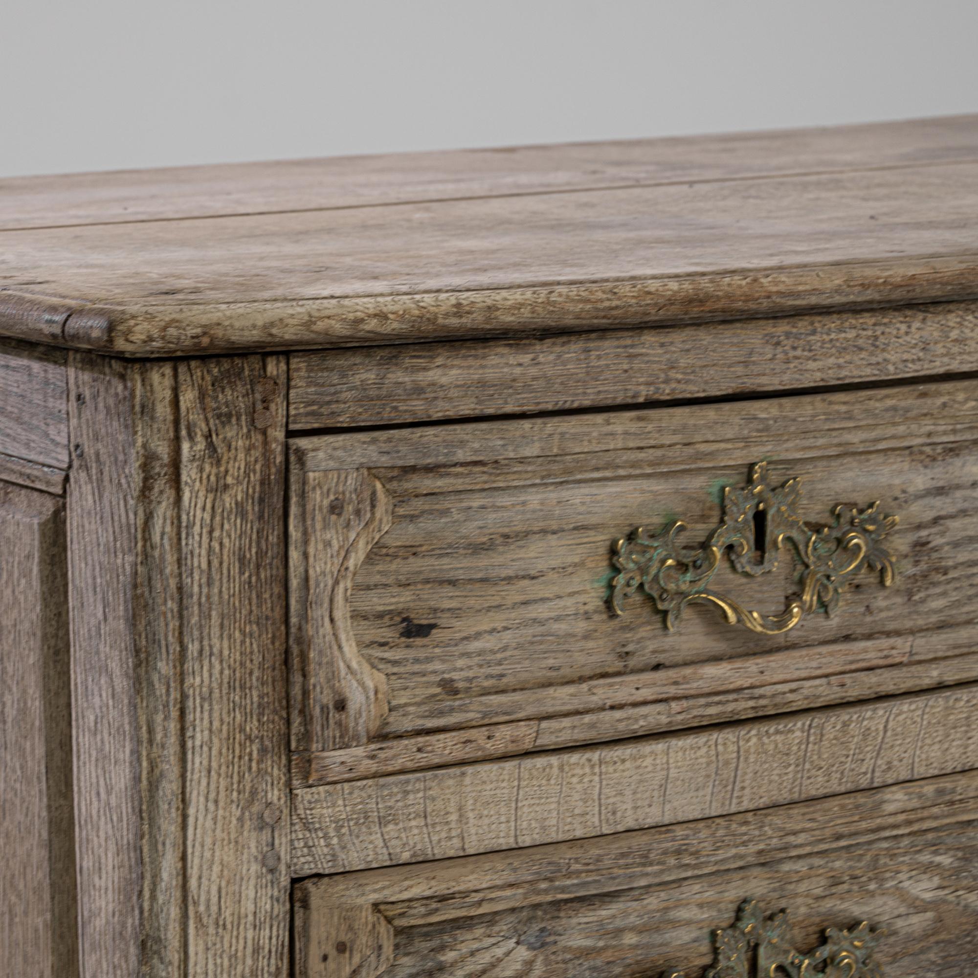 Wood 1860s French Bleached Oak Chest of Drawers