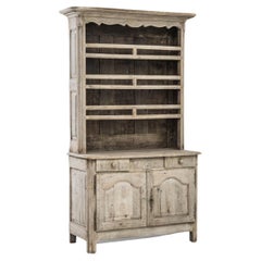 Antique 1860s French Bleached Oak Cupboard