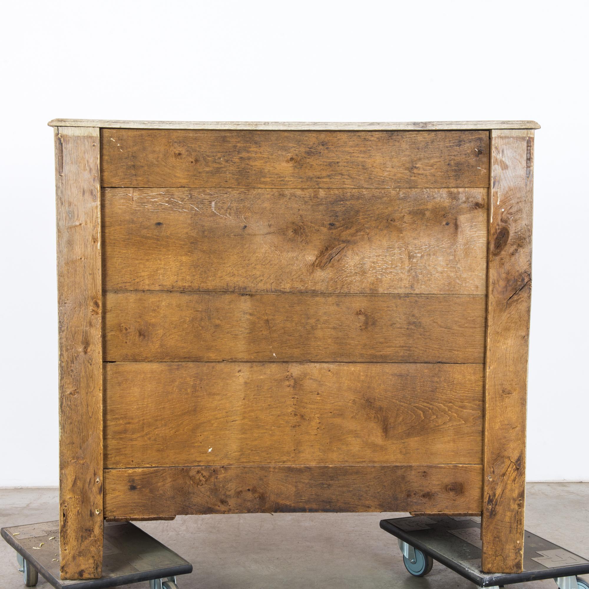 1860s French Bleached Oak Secretary Desk 1