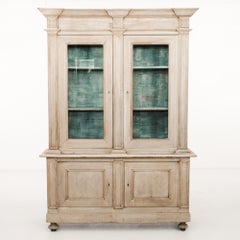 1860s French Bleached Oak Vitrine