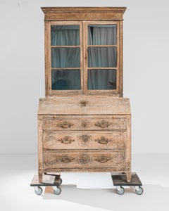 1860s French Bleached Oak Vitrine