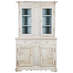 1860s French Bleached Oak Vitrine