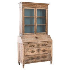 1860s French Bleached Oak Vitrine