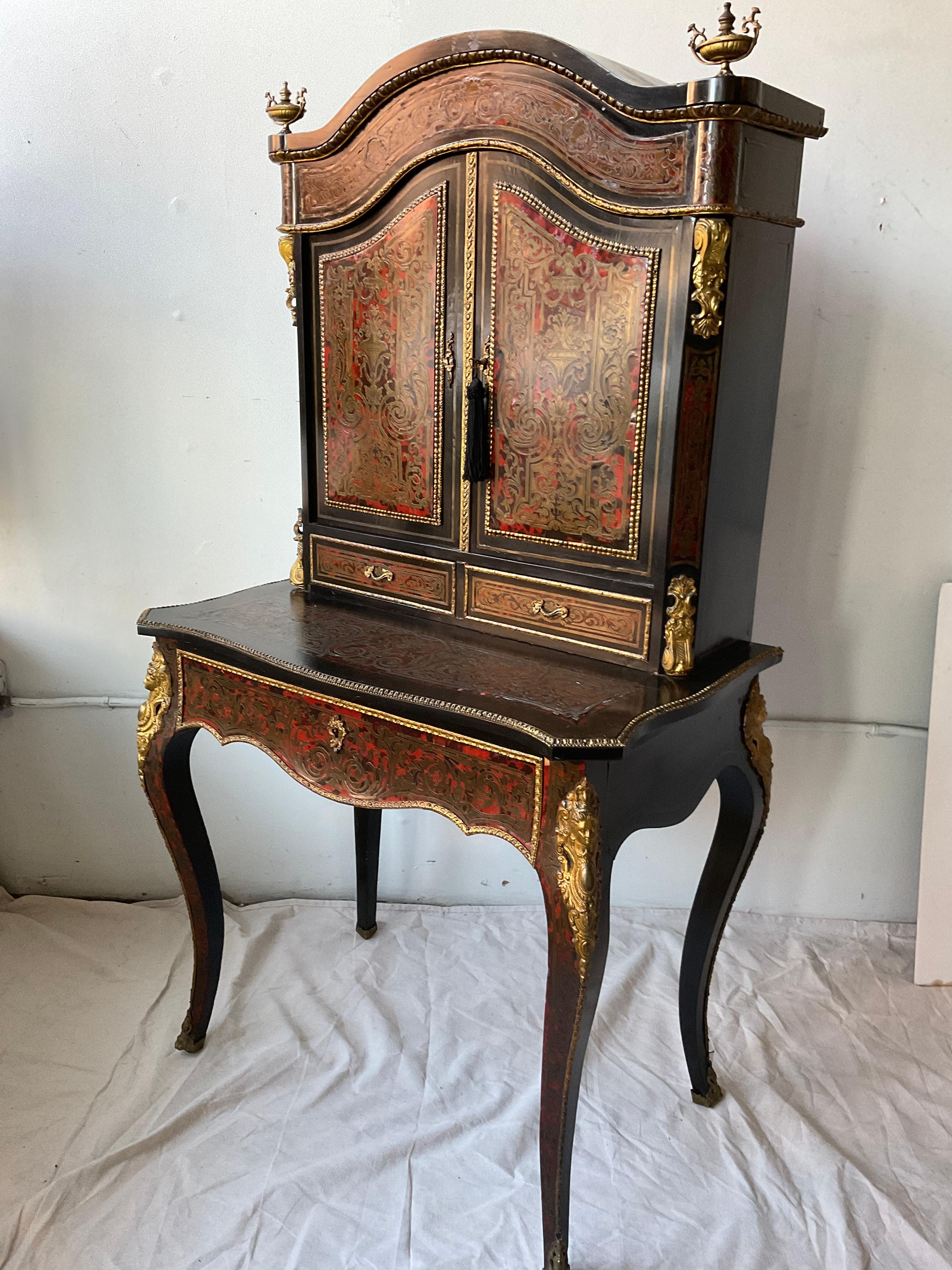 Escritorio francés Boulle de 1860 Mediados del siglo XIX en venta