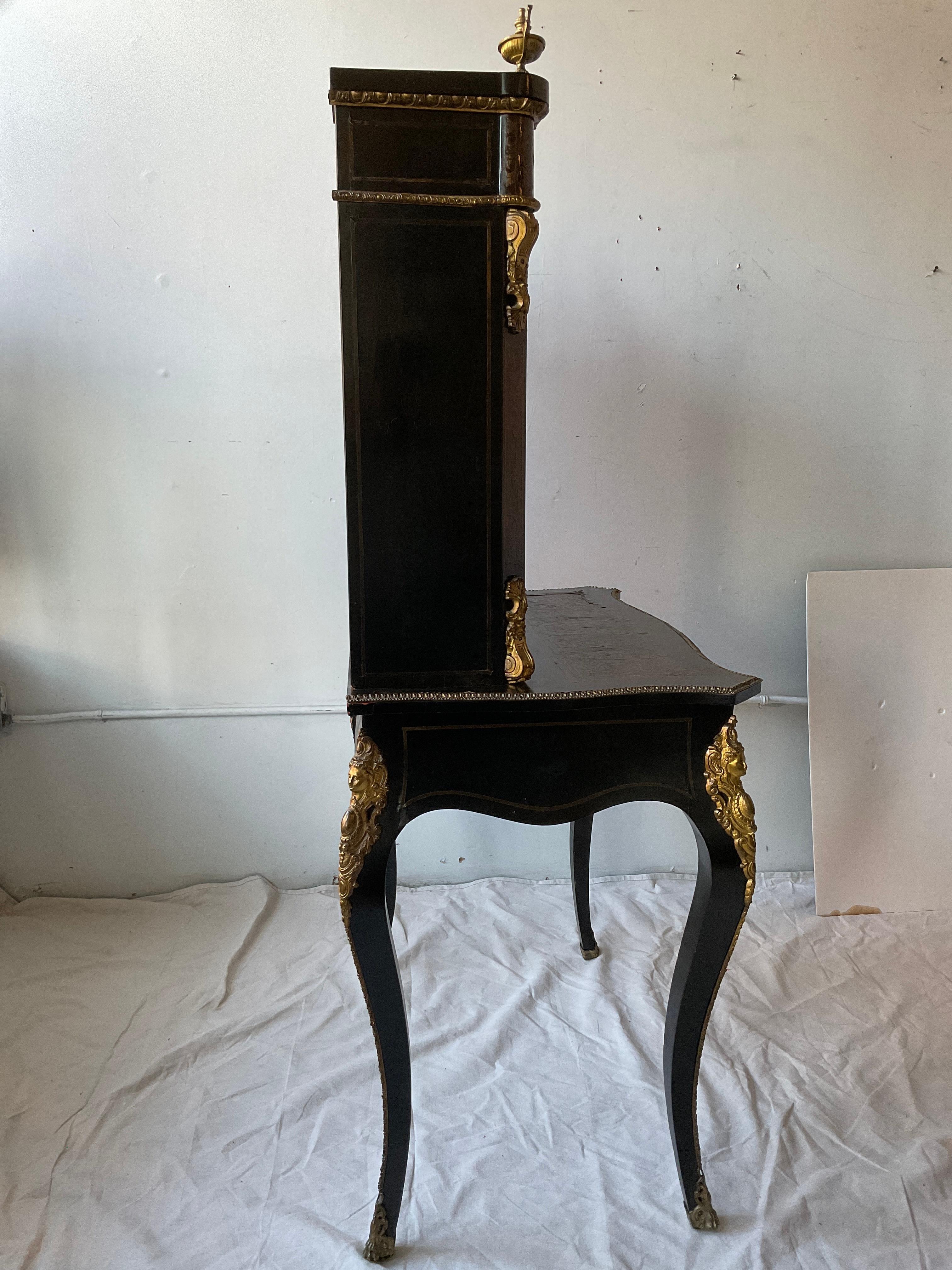 1860s French Boulle Writing Desk For Sale 2