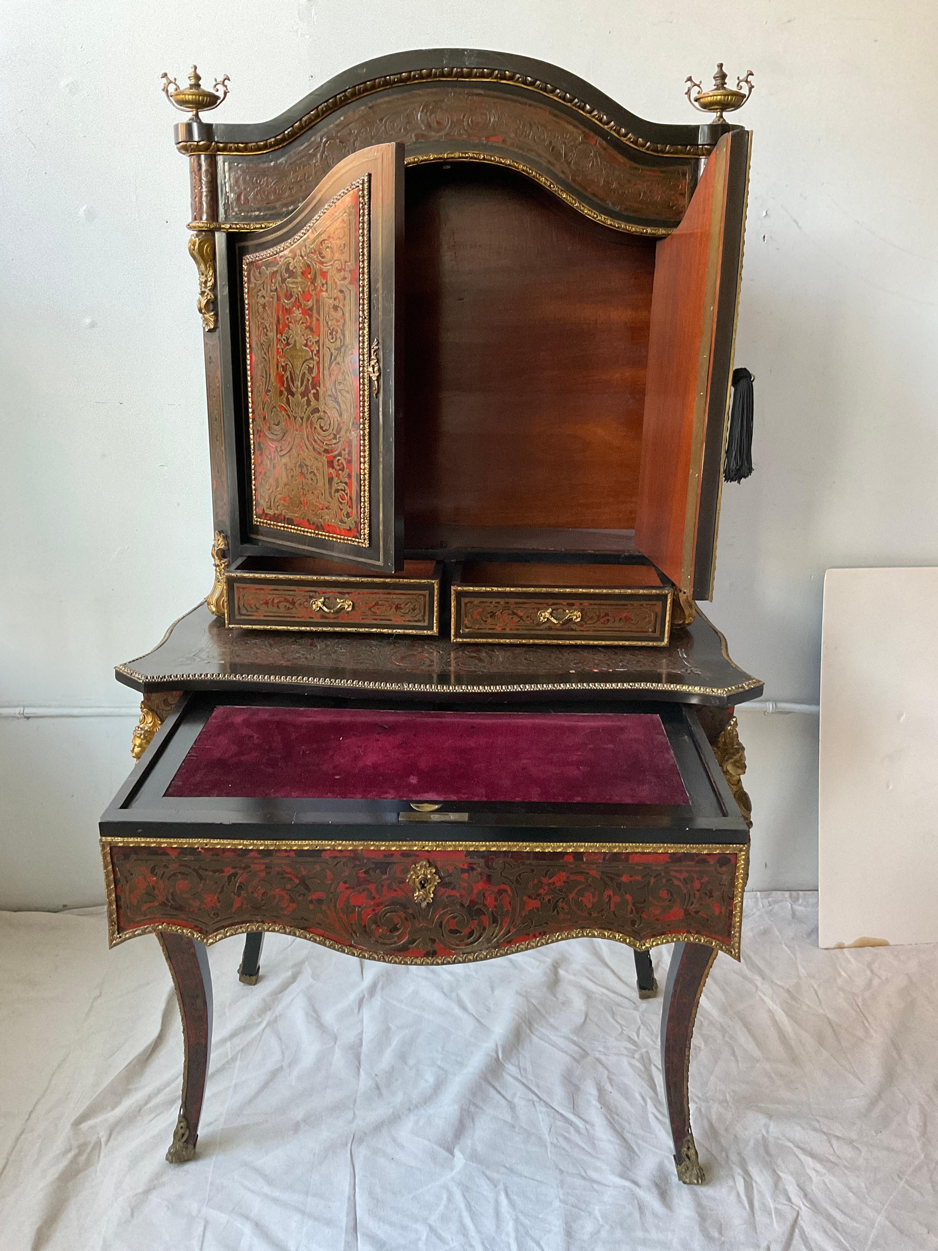 1860s French Boulle Writing Desk For Sale 3