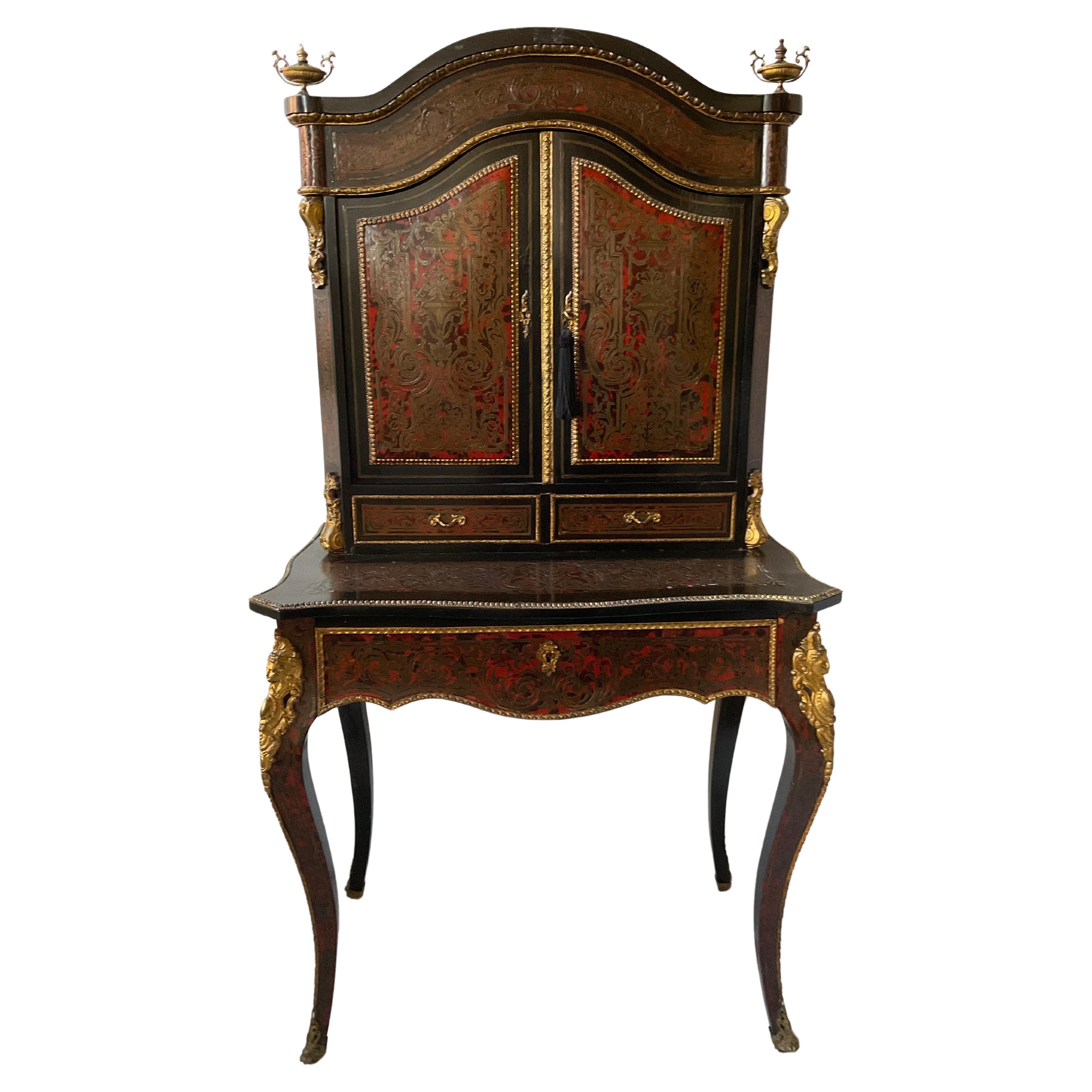 1860s French Boulle Writing Desk For Sale