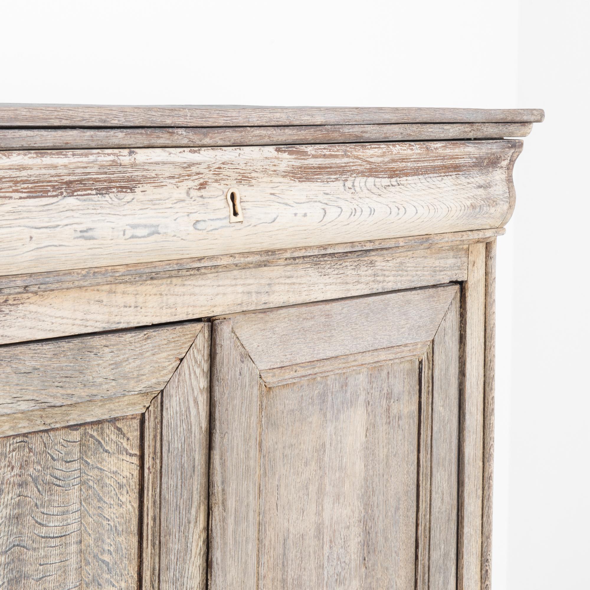 French Provincial 1860s French Country Oak Cabinet