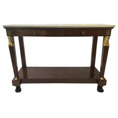 1860s French Empire Marble-Top Console