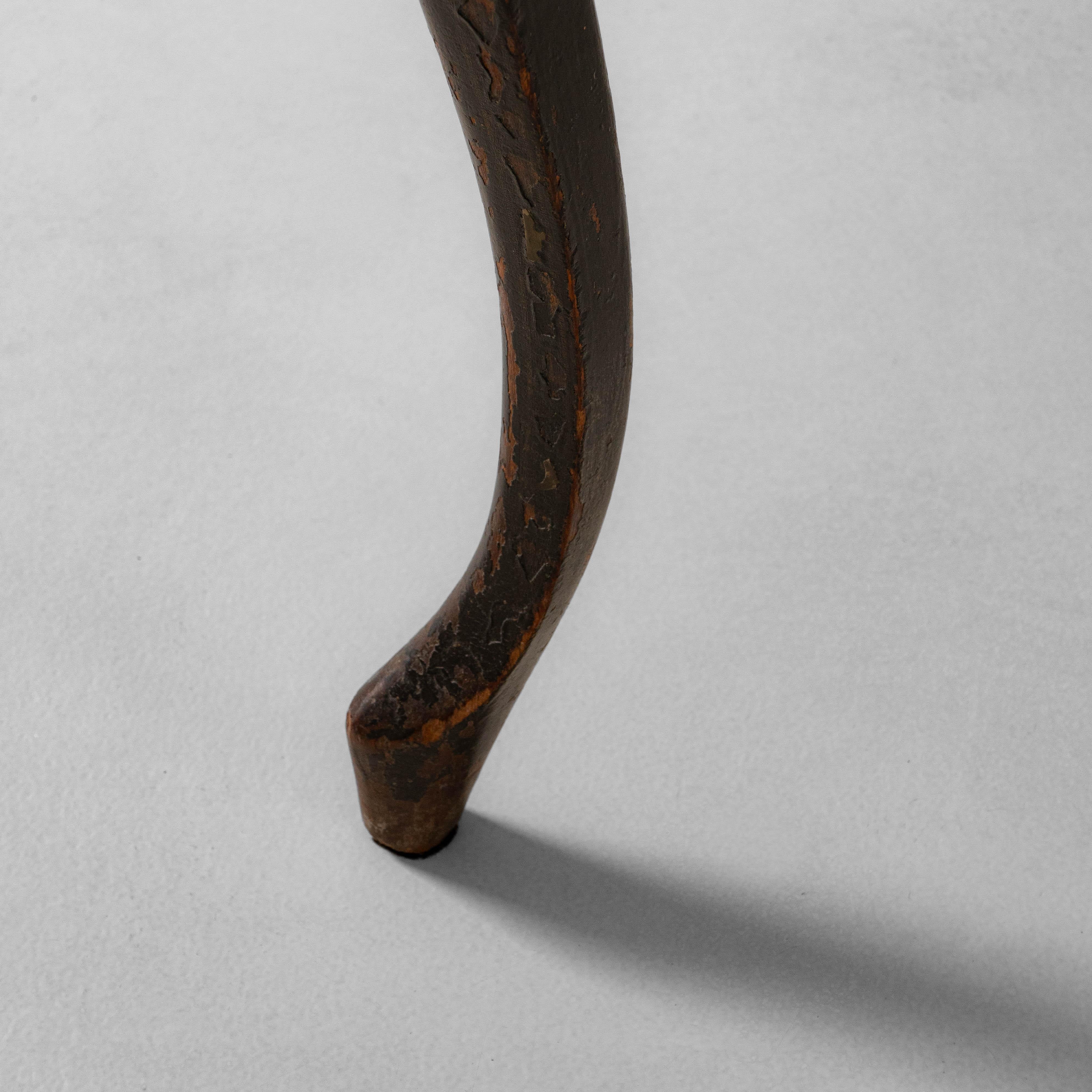 1860s French Louis XV Wooden Chair With Velvet Upholstered Seat im Angebot 6