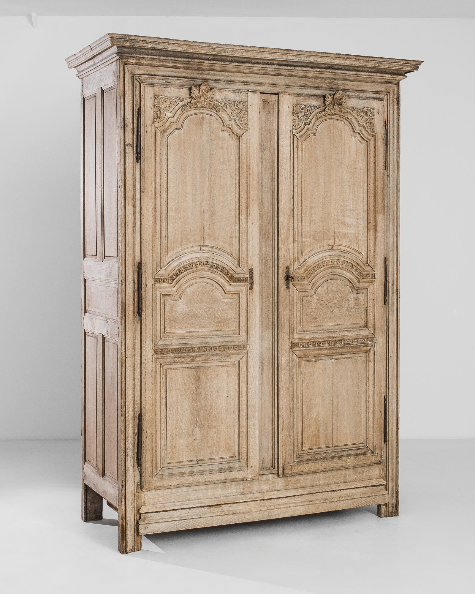 Bleached 1860s French Oak Armoire