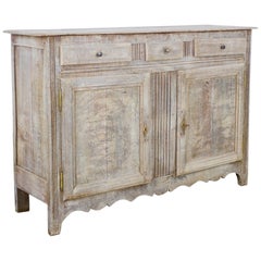 1860s French Provincial Bleached Oak Buffet