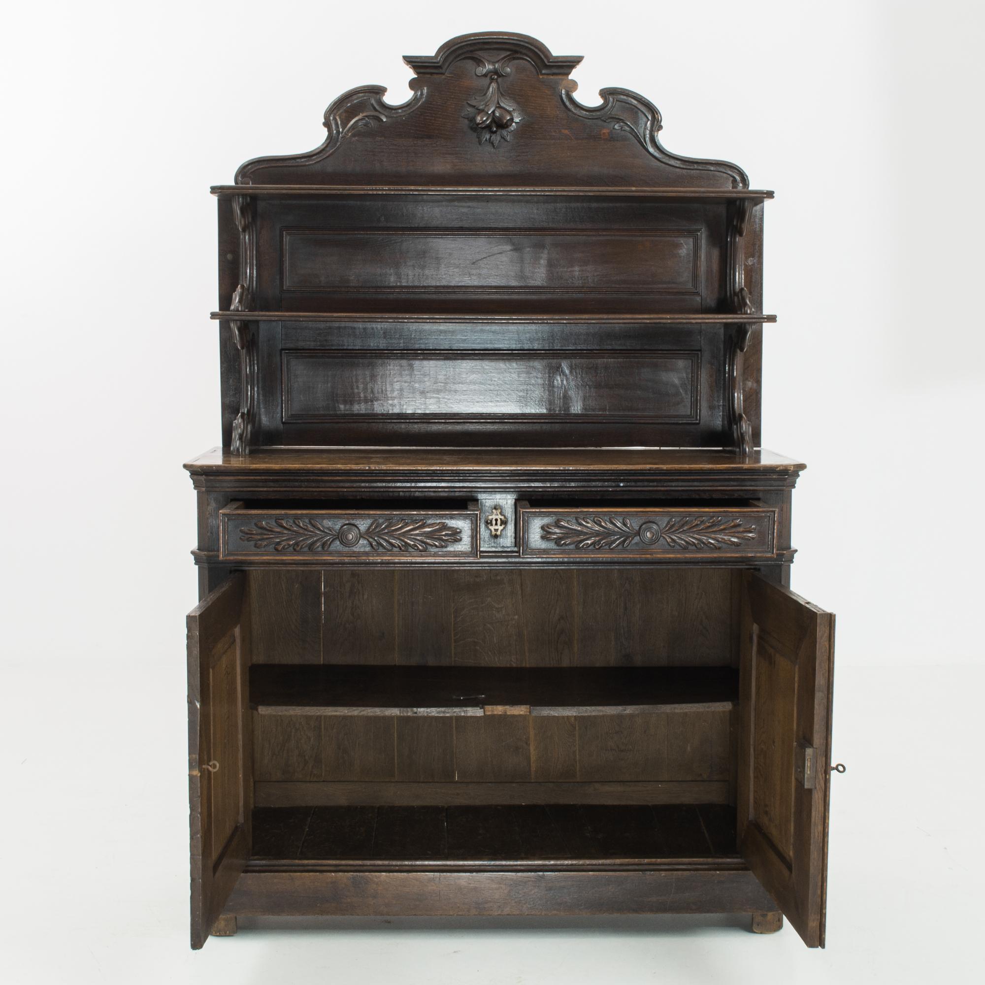 19th Century 1860s French Provincial Oak Buffet