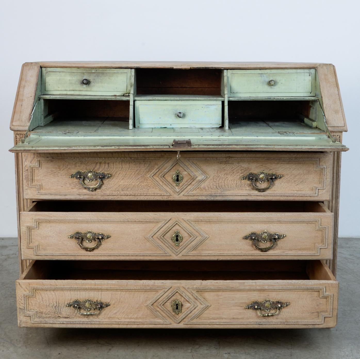 Parquetry 1860s French Secretary Cabinet