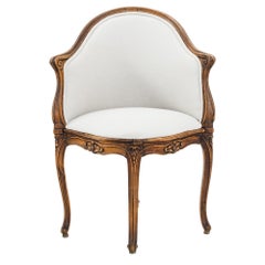 1860s French Upholstered Wooden Armchair