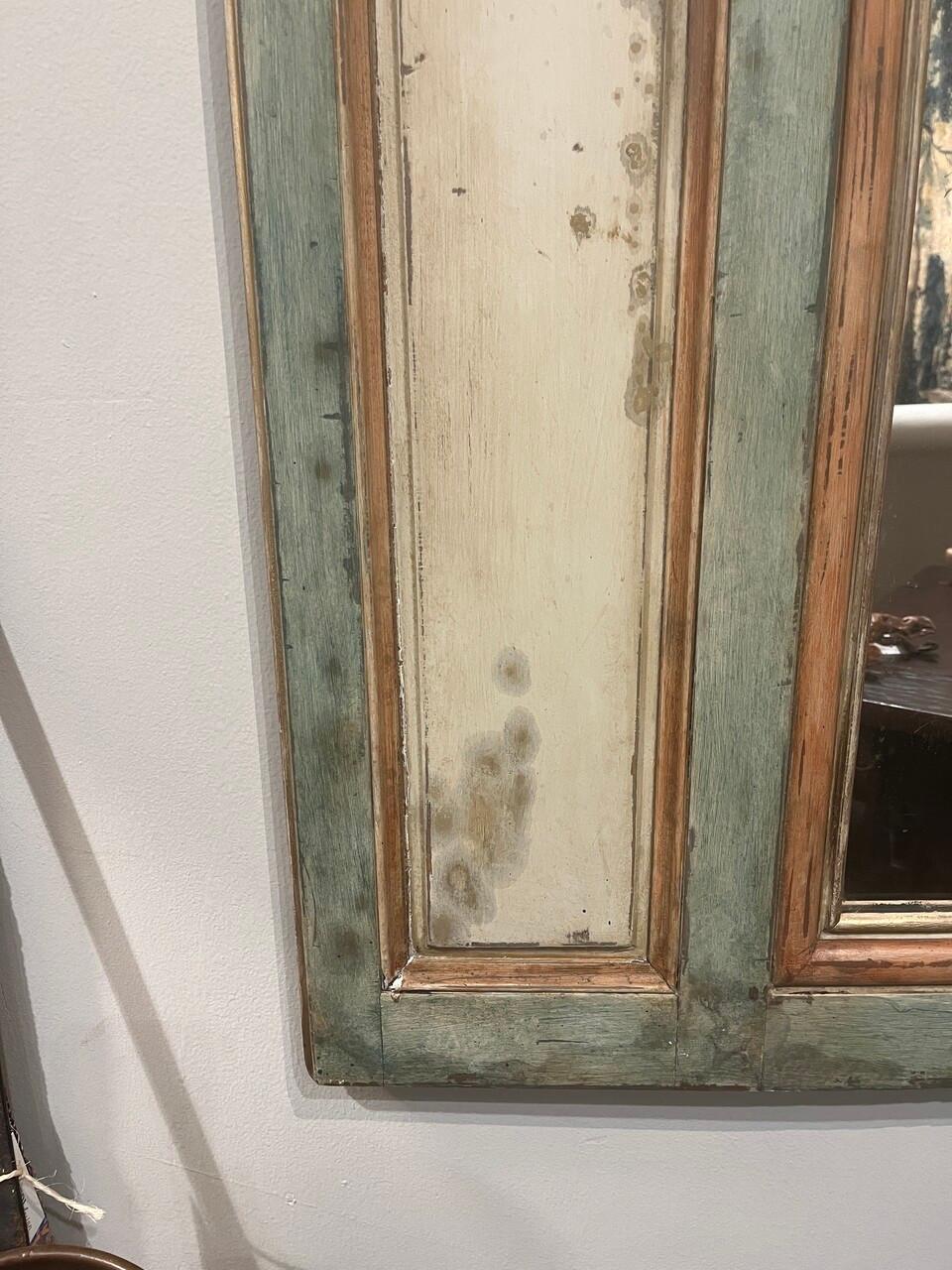 1860's Hand Painted French Trumeau Mirror In Good Condition For Sale In Houston, TX