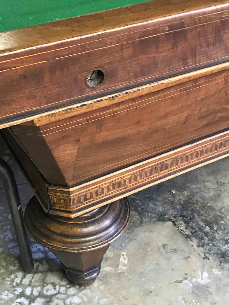 1860s Italian Carom Mahogany Billiard Table with Inlay For ...