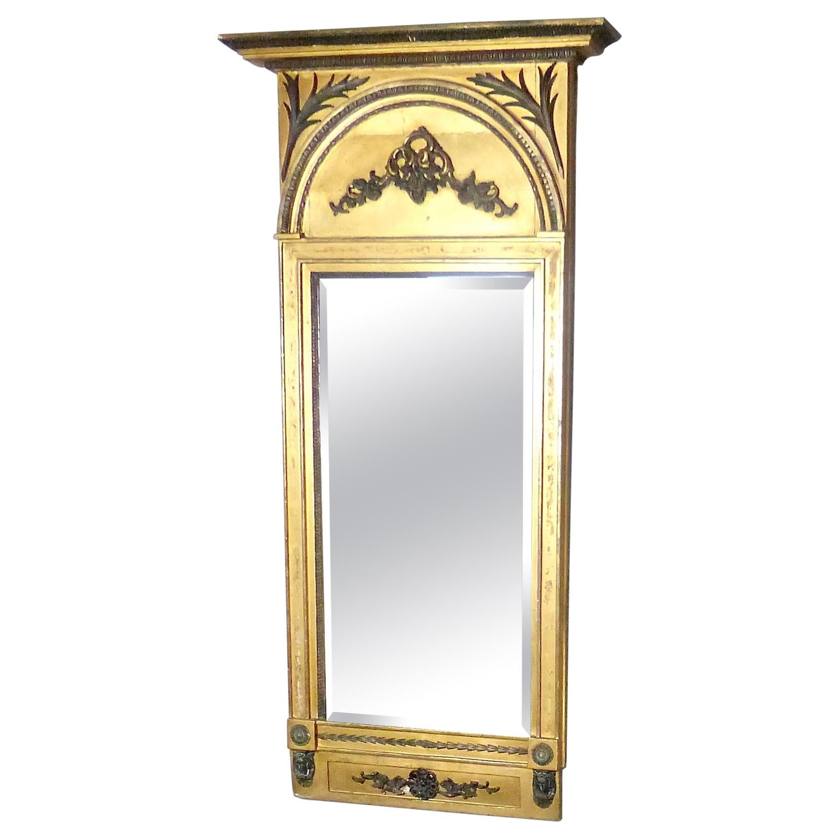 1860s Italian Giltwood Trumeau/Wall/Mantel Mirror