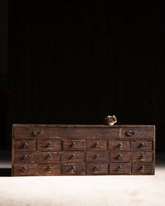 1860s Japanese antique Tansu Medicine chest of drawers & sword storage wabi sabi