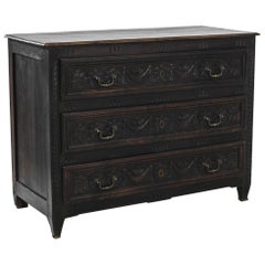 Antique 1860s Louis XVI Wooden Chest with Original Patina