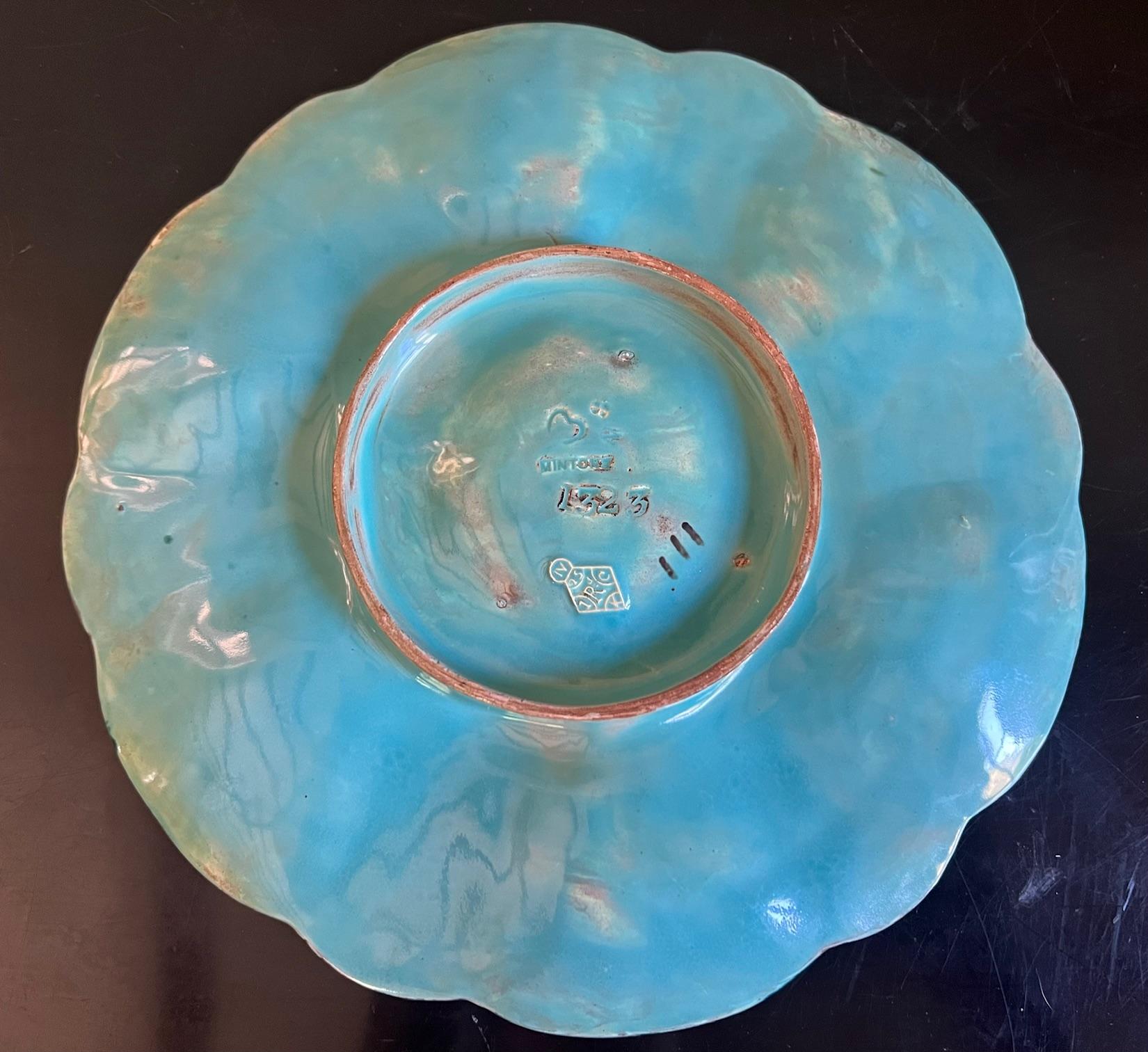 Piatto da ostrica verde smeraldo Minton del 1870 in vendita 3