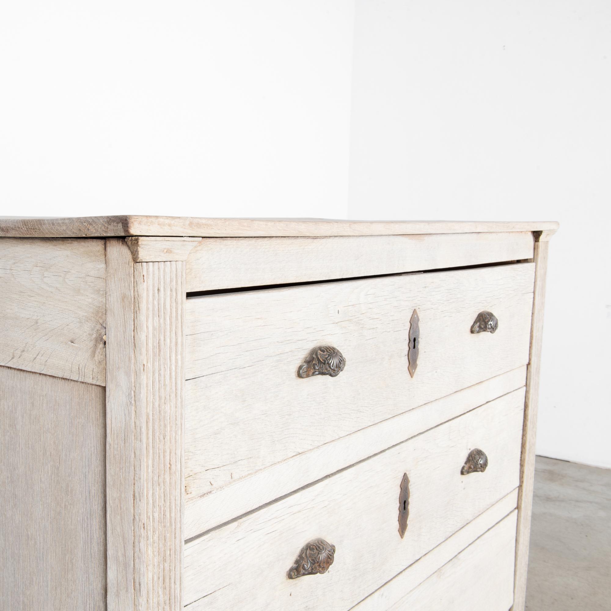French Provincial 1860s Neoclassical Oak Chest of Drawers