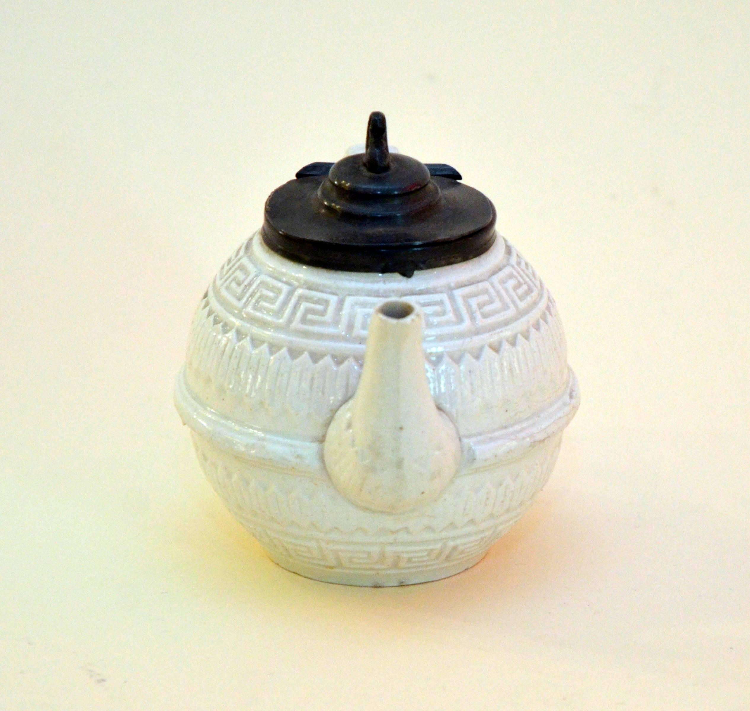victorian pewter teapot