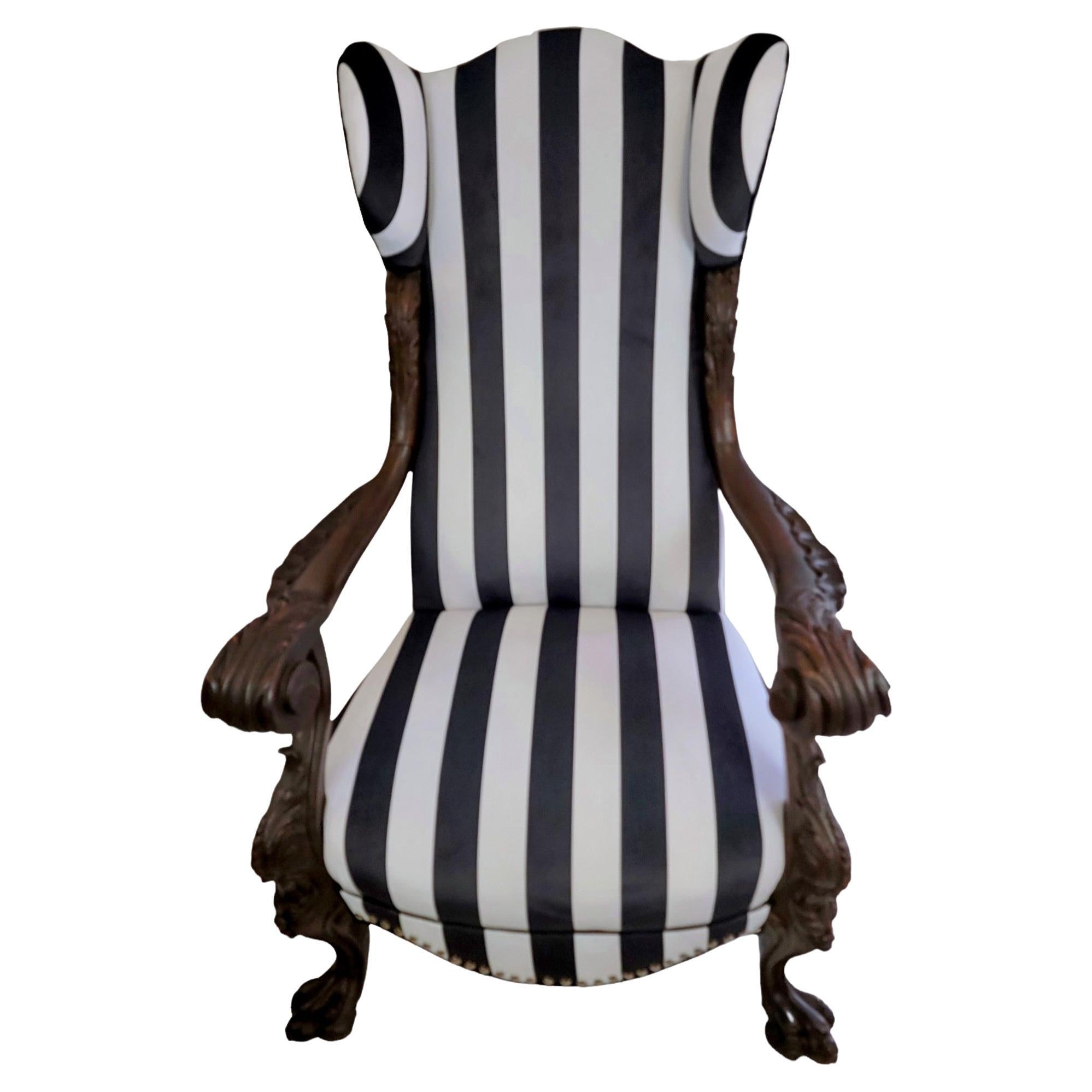 1860s Rococo Revival Wingback Chair
