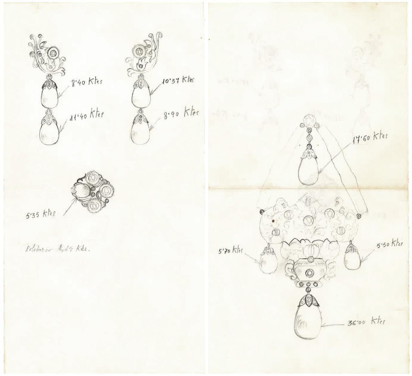 1850er Jahre Spanisch Romantisch  Elisabethanisch II  140 Karat kolumbianische Smaragde Halskette 2