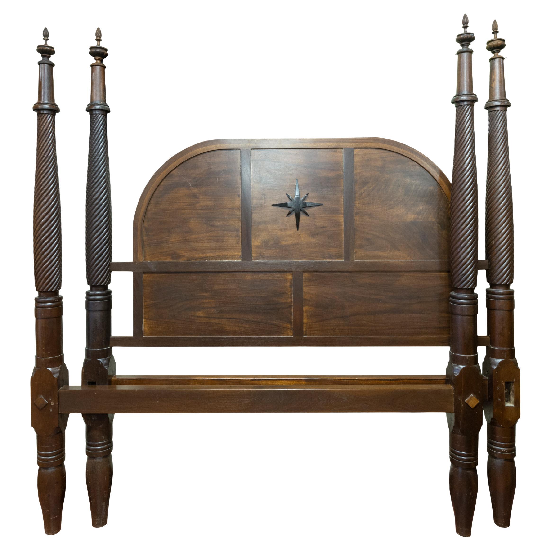 1860s Walnut Four Poster Bed