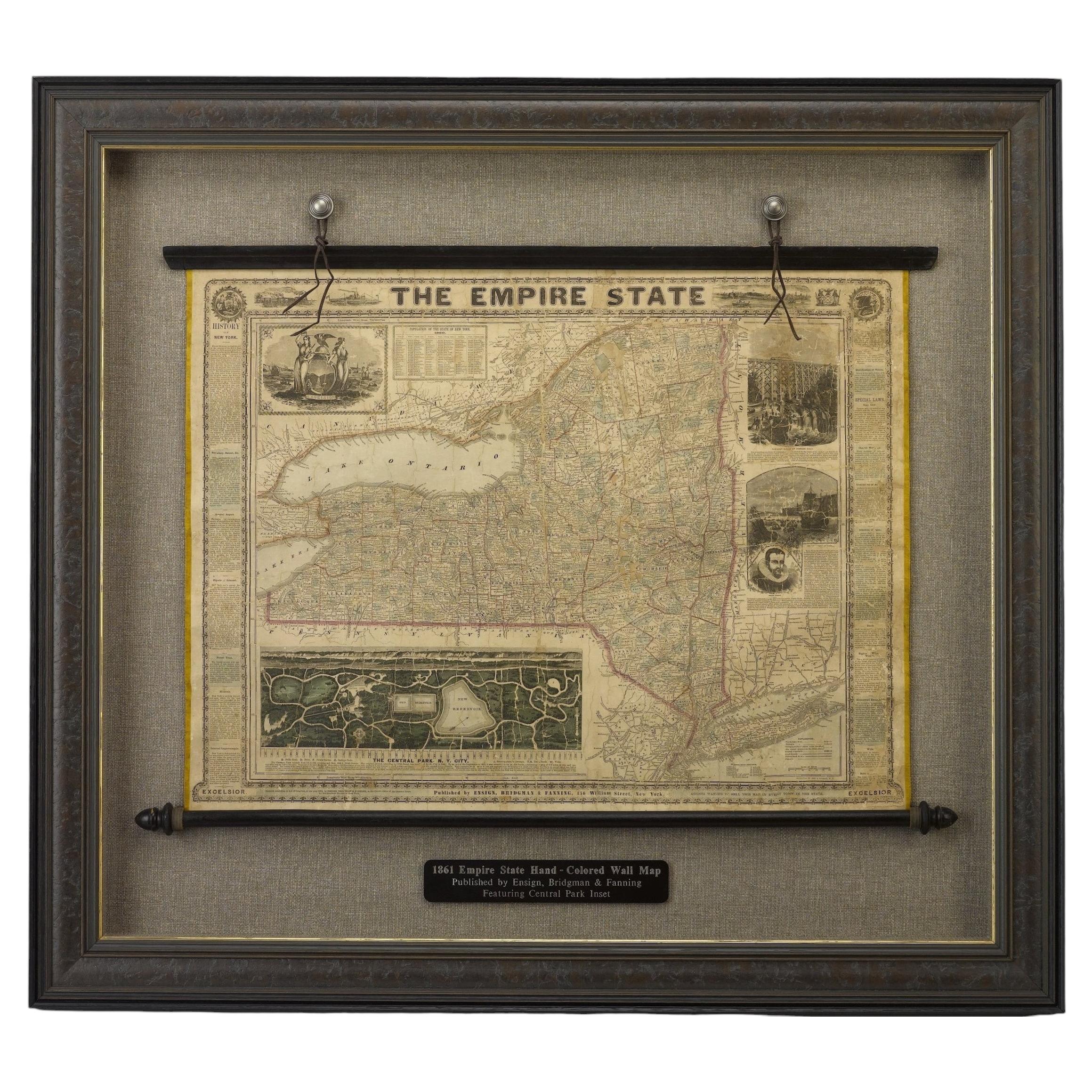 1861 "The Empire State" Wandkarte von Ensign, Bridgman & Fanning
