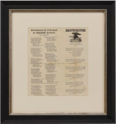 1862 Antique Civil War Song Sheet, “Song of the Volunteers", by E. W. Locke