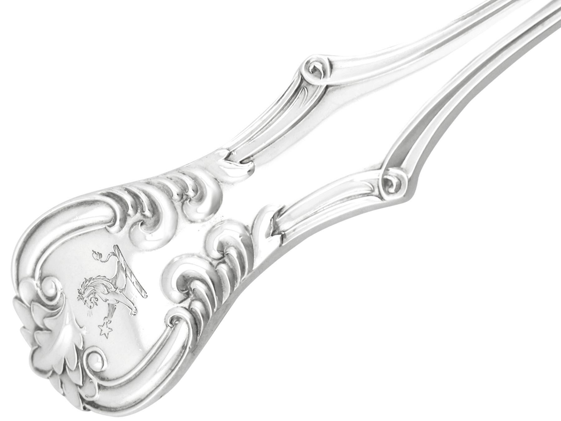 1862 Antique Victoria Pattern Sterling Silver Gravy Spoon For Sale 1