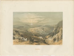 1862 Chromolithograph of Cana – Biblical Landscape in Southern Lebanon