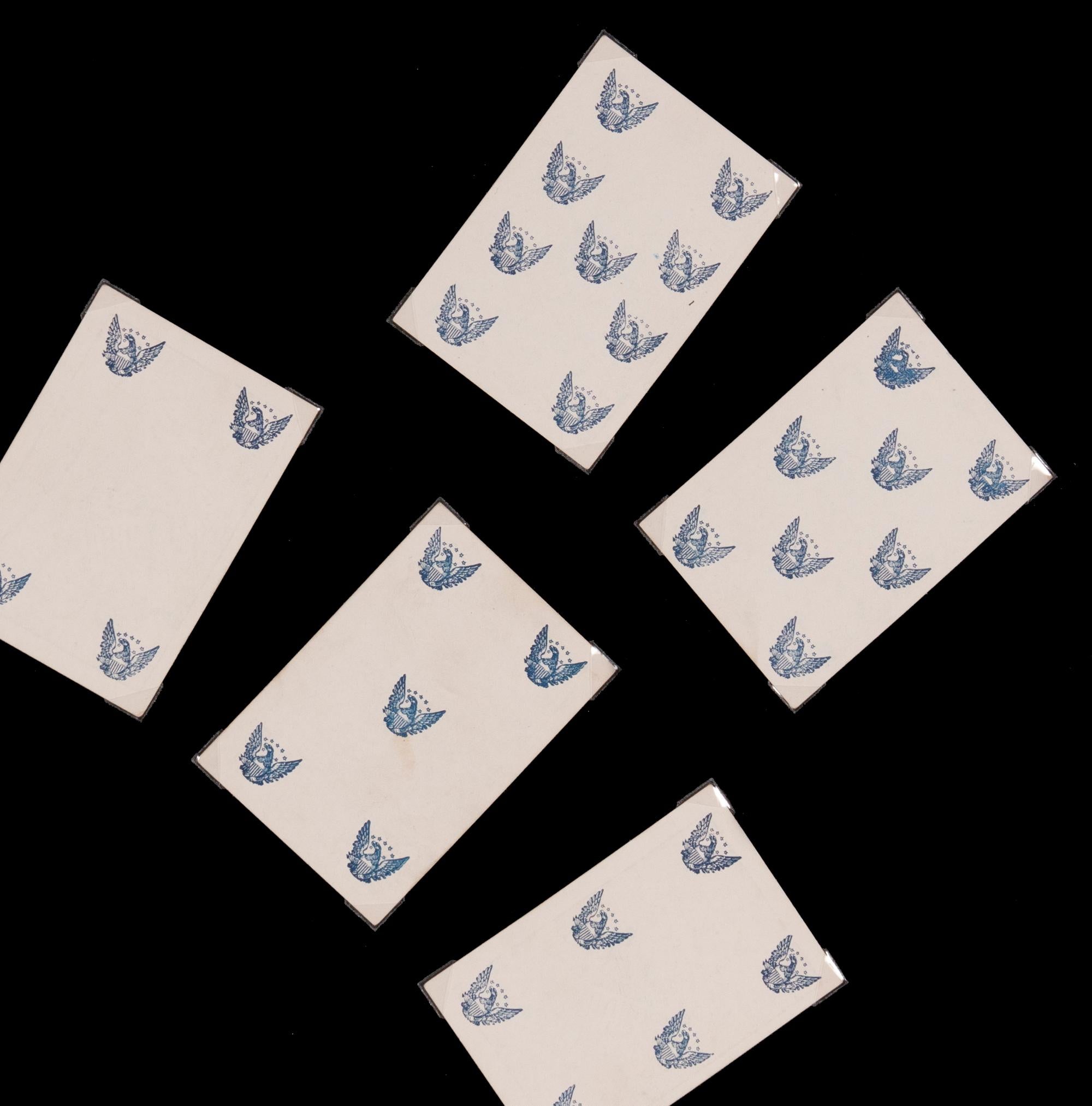 Jouer aux cartes de la guerre civile de 1862 avec étoiles, drapeau, guirlandes et aigles Bon état - En vente à York County, PA