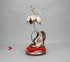 1862 Flower Jewelry Rings Demo Stand  solid 830 Silver Textile / 162 gr