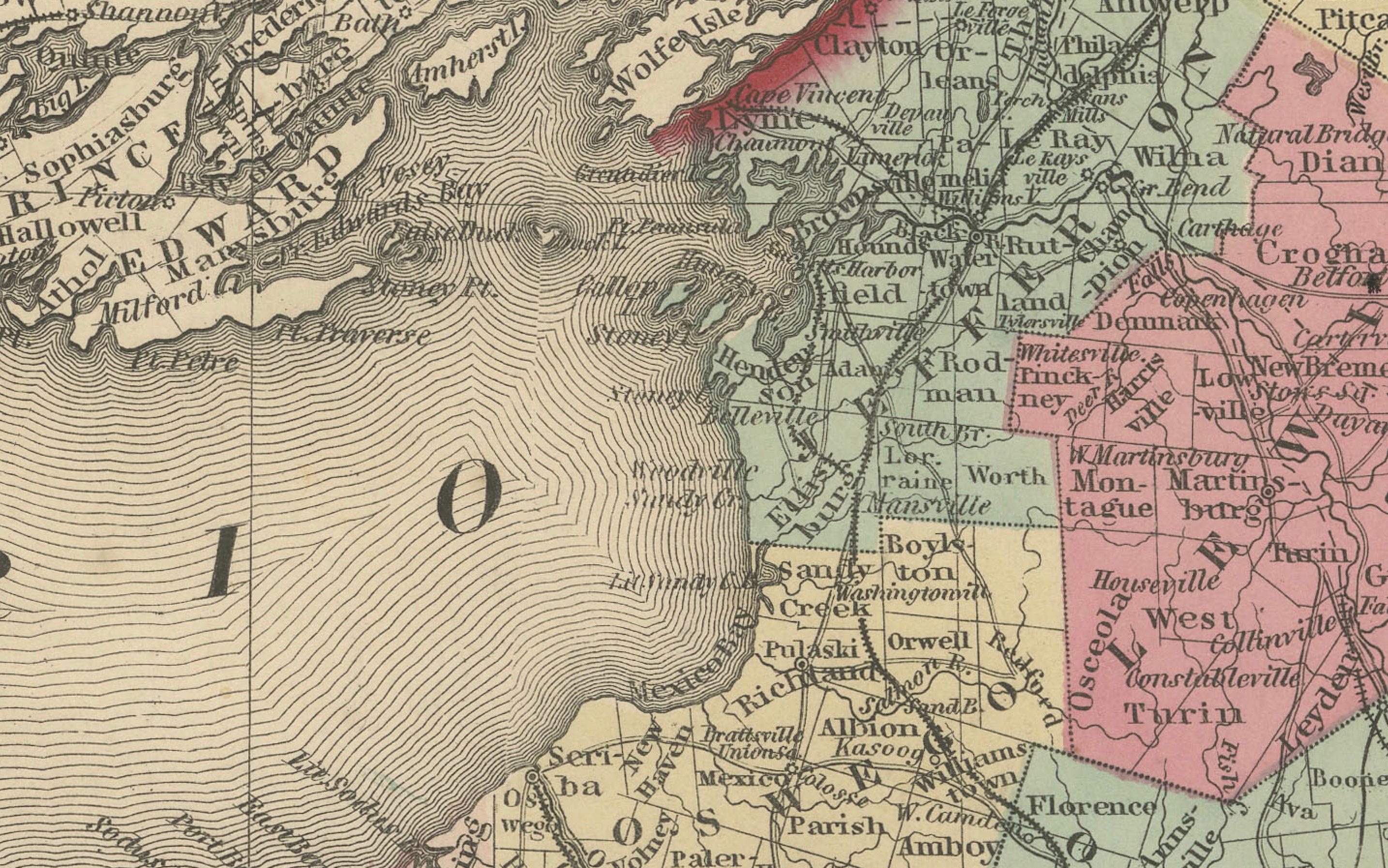 Papier Carte de l'État de New York de 1862 par Johnson & Browning en vente