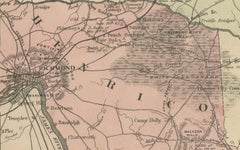 1862 Johnson's Map of the Vicinity of Richmond & Peninsular Campaign, Virginia