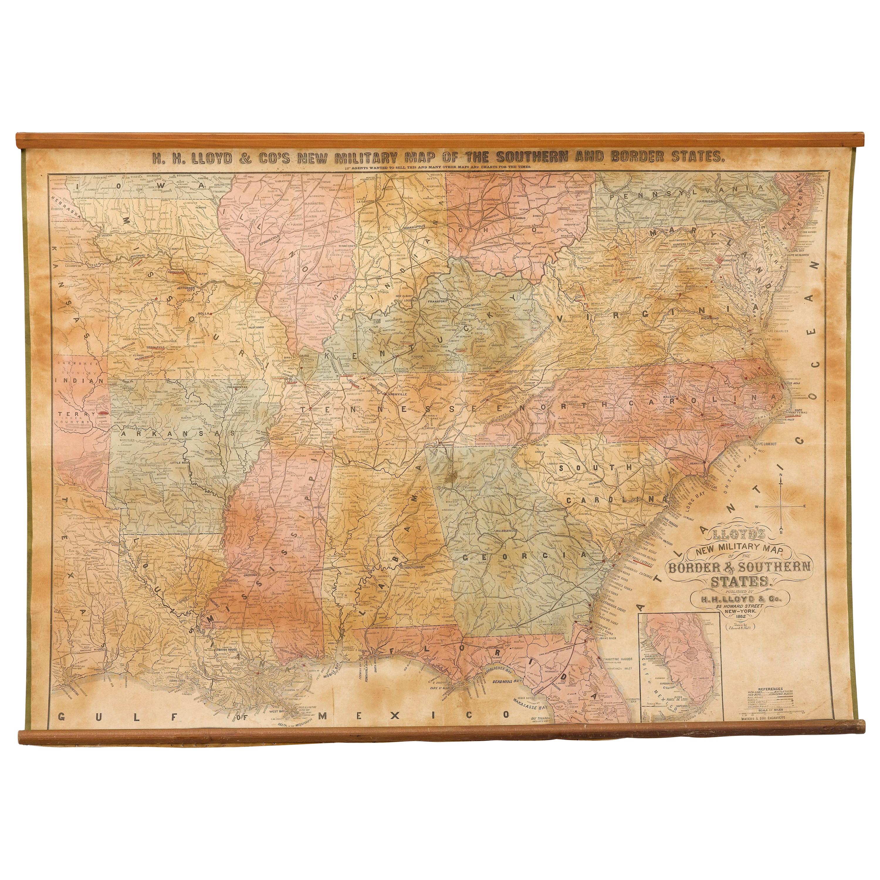 1862 Lloyd's New Military Map of the Border & Southern States