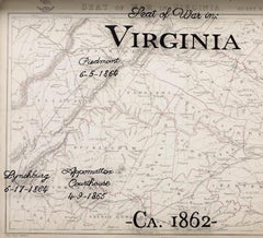 Antique Civil War Map of Virginia, "Seat of War in Virginia Sheet 3" 1862