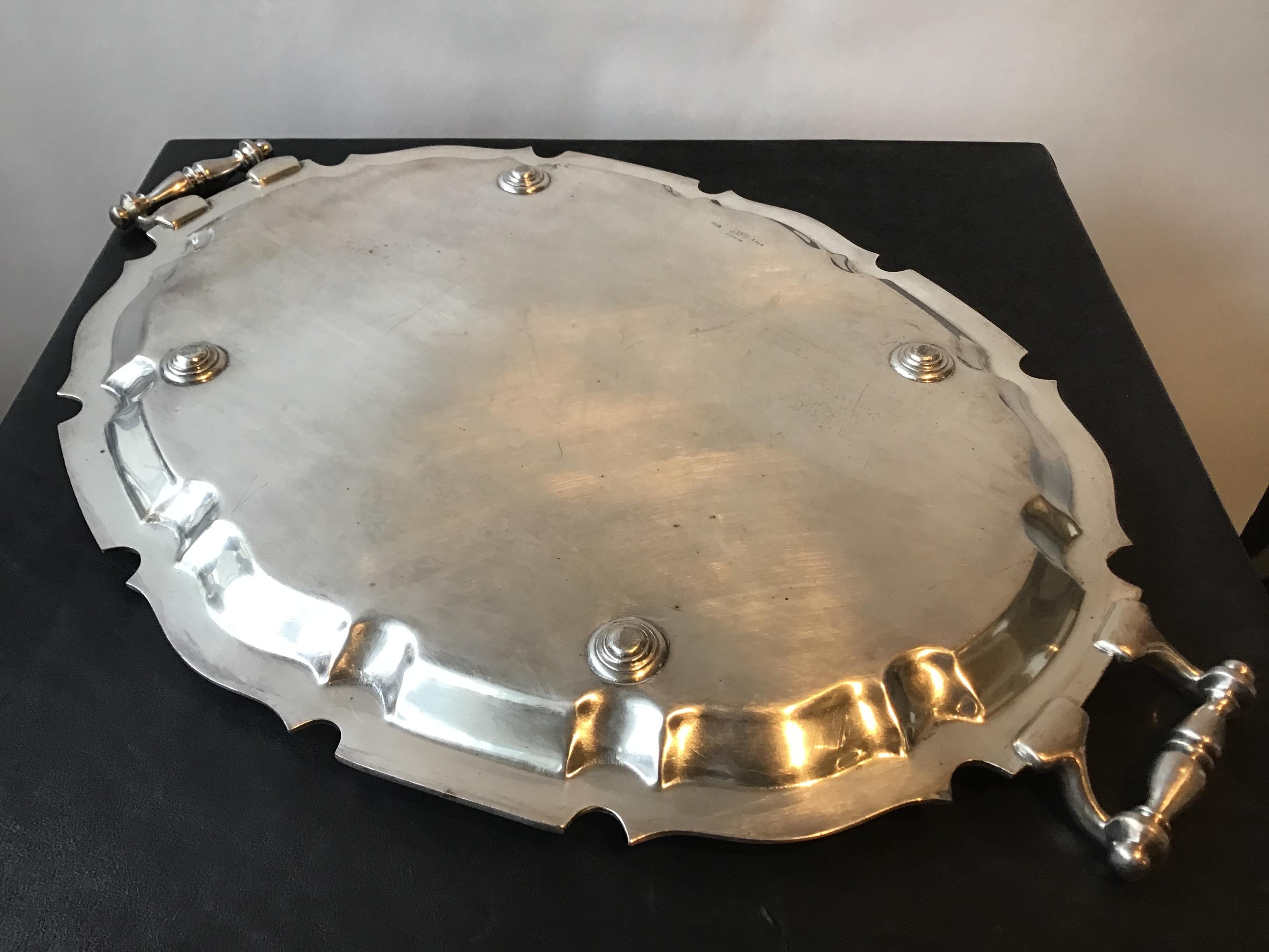 1862 Silver Plate Serving Tray For Sale 6