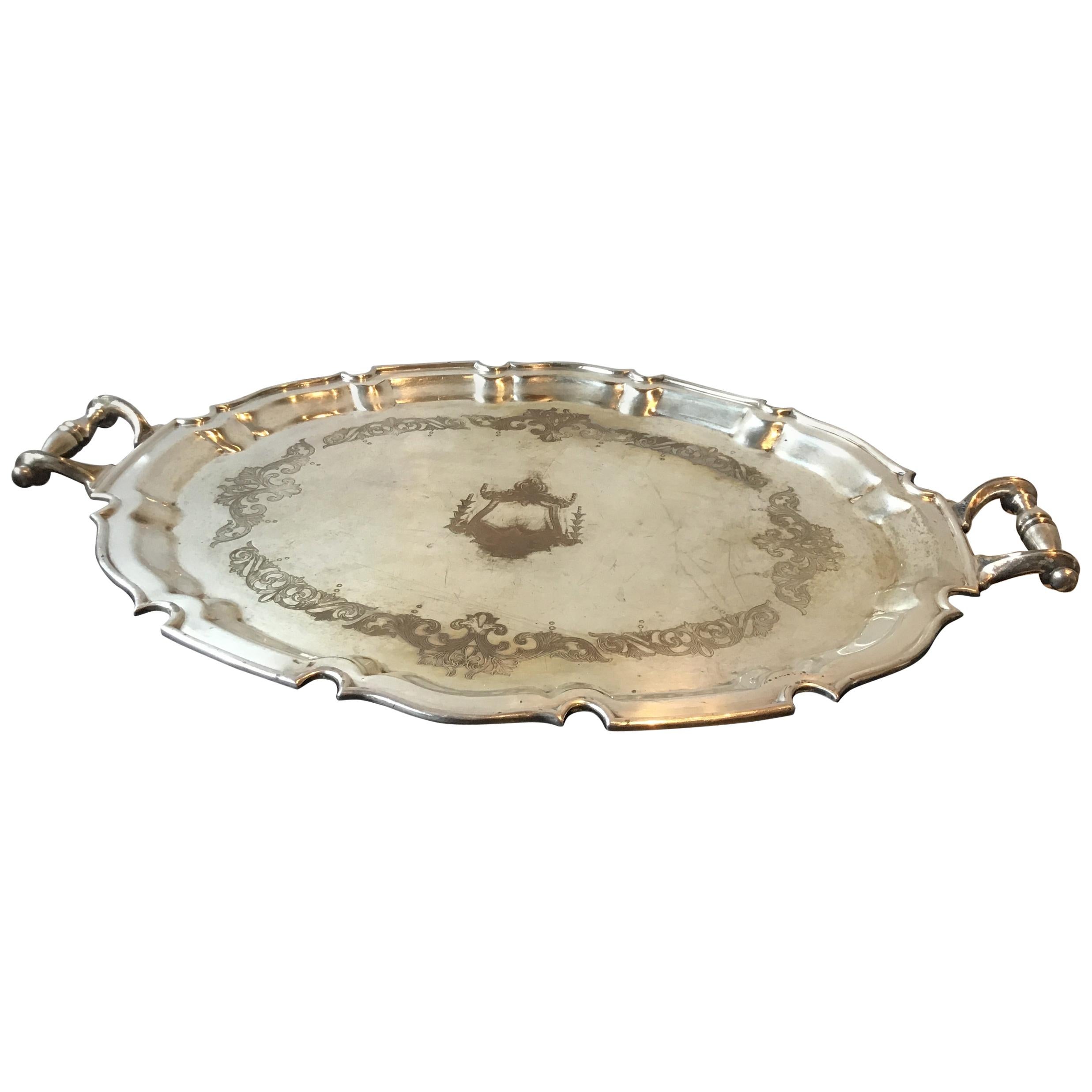 1862 Silver Plate Serving Tray