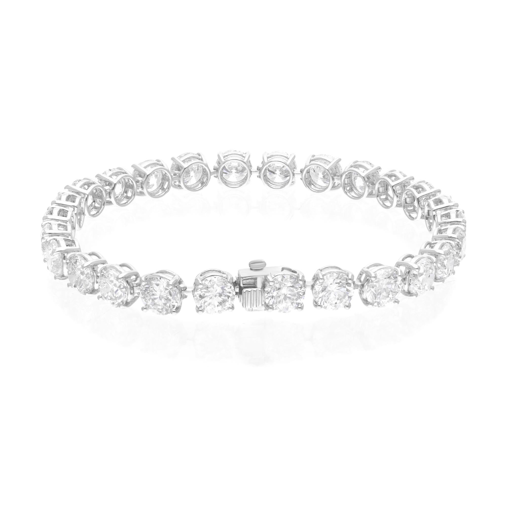 18.62Ct SI/H Diamante Brillante Redondo Brazalete de Aniversario 14k Oro Blanco en Nuevo estado para la venta en Diera, Dubai