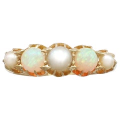 1863 Antique Opal and Pearl, Yellow Gold Dress Ring